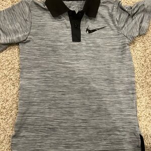 Nike Dri-FIT Striped Polo in Gray and Black